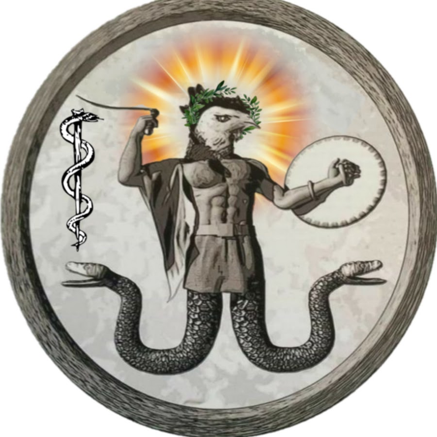 The Gnostic Informant medallion: an engraved Abraxas figure with a rooster's head and serpent legs, bearing whip and shield